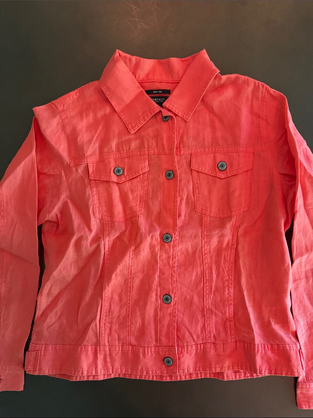 Jones New York Coral Button-Front Jean Jacket
